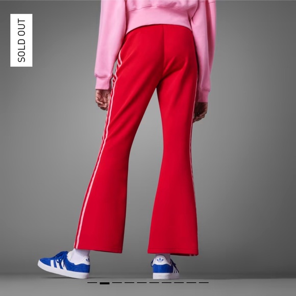 Adidas Red Track Pants with White Stripes - Picture 8 of 14